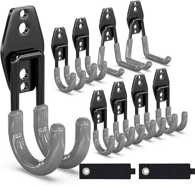 3-H Garden Hose Holder Wall Mount 2 Pack Solid Steel 2.8 Inch,6 Pack 2.5 Inch Compact Hose Hanger Heavy Duty Water Hose Holders for Outside,Gray
