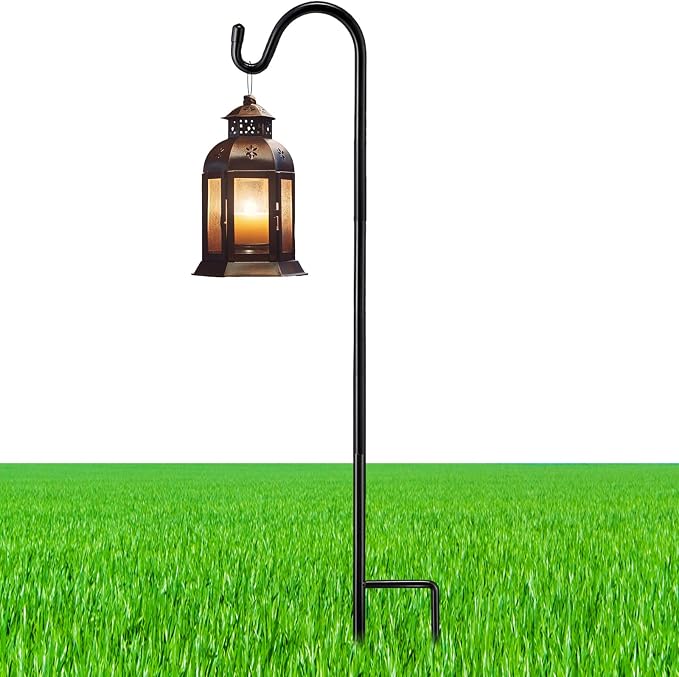1 Pcs Shepherds Hook for Outdoor Adjustable Bird Feeder Pole Metal Steel Shepherd Hooks for Hummingbird Stand Feeder Pole for Garden Plant, Lantern, Hanging Wedding Decor (24 Inch)