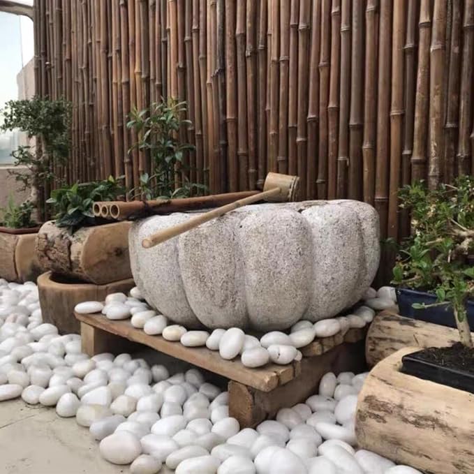 FANTIAN 5 lbs White Pebbles for Indoor Plants, Polished River Rocks, 1.5-2.5 inch Decorative White Stones for Plants Vase Fish Tank Garden and Landscaping Rocks