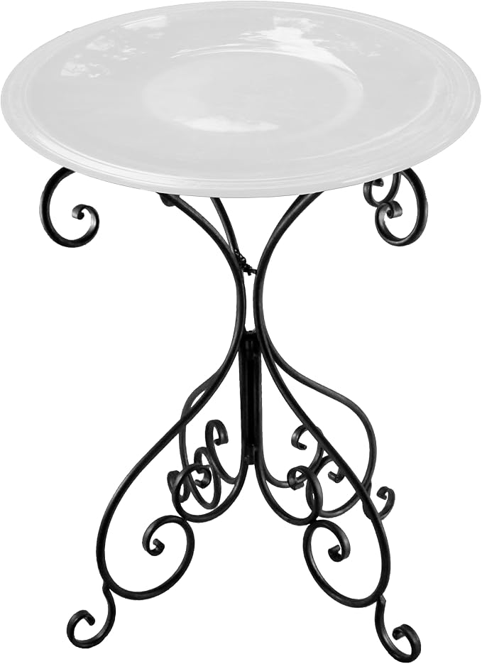 BIRDS AND BEYOND Bird Bath, Bowl Only - 19" Slate/Wine Fiber Clay Bird Bath Bowl, Lightweight 5lbs.
