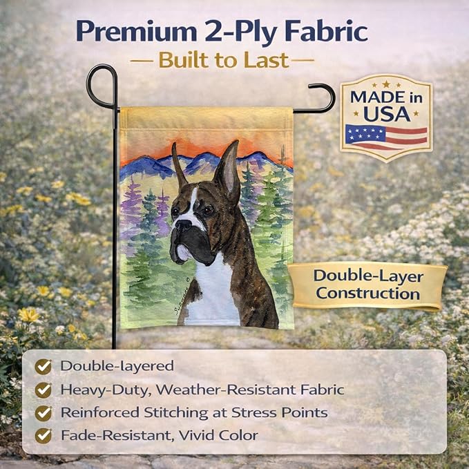 Caroline's Treasures SS8199GF Boxer Garden Flag Mailbox Flag Decorative Yard Flag Banner Outside Patio Artwork Yard Flower Beds, Garden Size, Multicolor