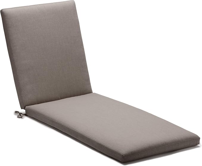 Sunbrella® Fabric 1-Piece Outdoor Chaise Cushion, 23" W x 75" L, Cast Shale