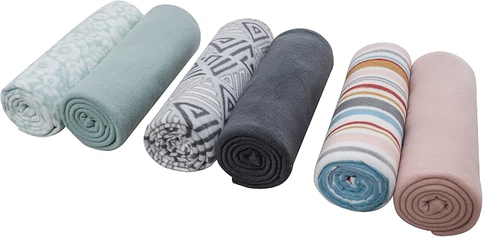 Fleece Throw Blanket Set Bulk for Travel Kids Outdoor Wedding Pet (Assorted #2, Pack of 6 50x60 Inches)