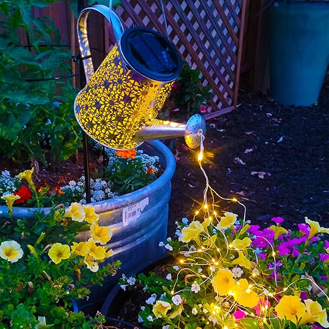 VOOKRY Solar Watering Can Lights, 2 Pack Retro Large Hanging Solar Lights Outdoor Decorative Waterproof Garden Decor for Outside Patio Yard Porch Lawn, Gifts for Mom Women Grandma Birthday