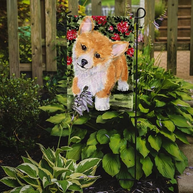 Caroline's Treasures SS8823GF Corgi Garden Flag Mailbox Flag Decorative Yard Flag Banner Outside Patio Artwork Yard Flower Beds, Garden Size, Multicolor