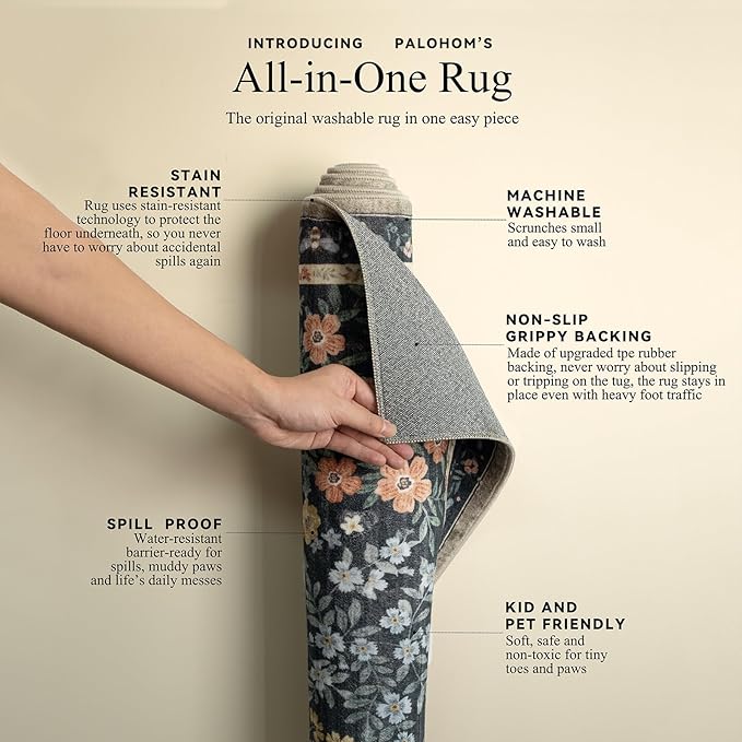 Washable Kitchen Rug Runners for Hallways: 2'x6' Entryway Rug with Non Slip Backing Low Pile Soft Indoor Floor Carpet Runner for Kitchen Laundry Room Entry Bedroom Hallway