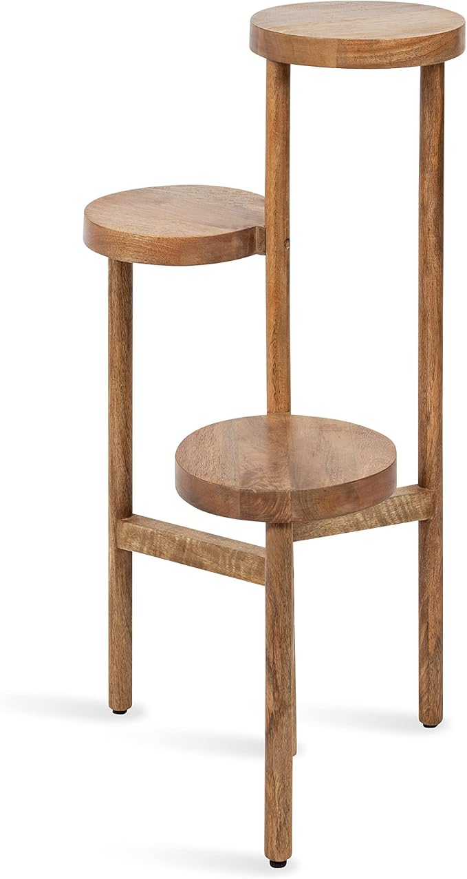 Kate and Laurel Fitley Modern 3 Tier Freestanding Plant Stand, 16 x 16 x 35, Natural Wood, Decorative Handcrafted Wood Plant Stand with Farmhouse Finish