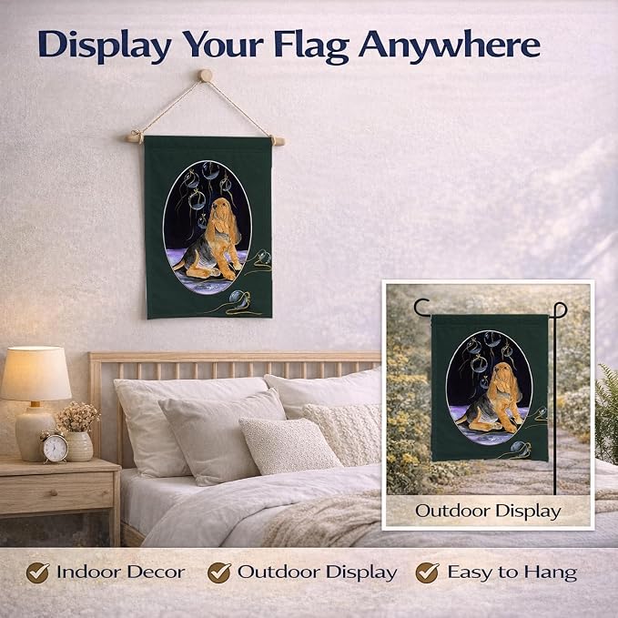 Caroline's Treasures SS8071GF Bloodhound Garden Flag Mailbox Flag Decorative Yard Flag Banner Outside Patio Artwork Yard Flower Beds, Garden Size, Multicolor