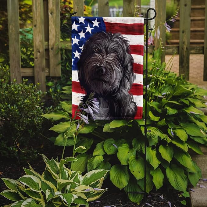 Caroline's Treasures CK6601GF Lagotto Romagnolo American Flag Garden Flag Mailbox Flag Decorative Yard Flag Banner Outside Patio Artwork Yard Flower Beds, Garden Size, Multicolor