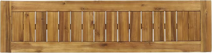 Merax Acacia Wood Outdoor Bench Set of 2, Backless Garden Bench Rustic Patio Dining Seats, Slat Panel Design, Weatherproof, 60" Long, Bear 300lbs, Natural