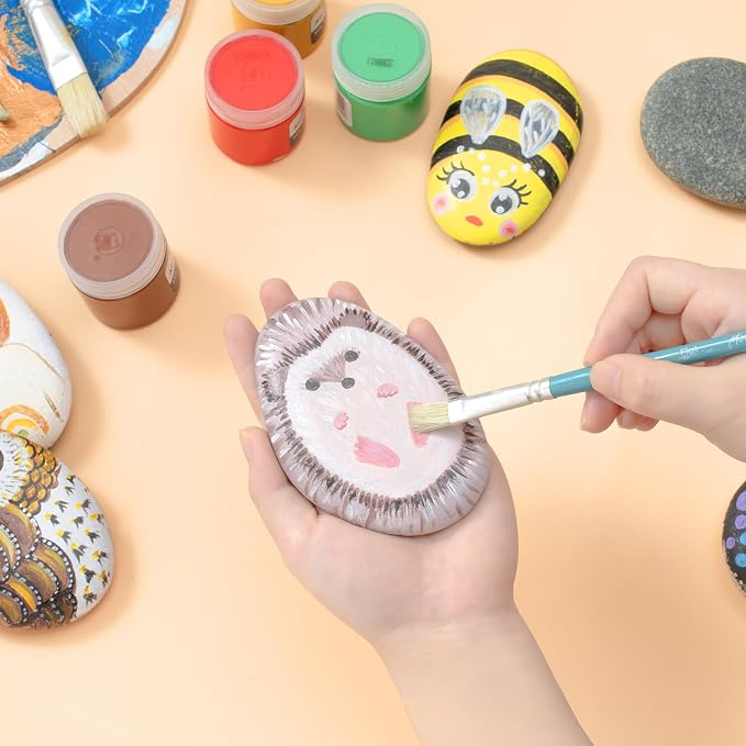 Simetufy 20 Pcs 3.3-4.5'' Large River Rocks for Painting, Rocks for Painting, Rock Painting for Kids, Smooth and Flat Rocks Painting Rocks for DIY & Arts