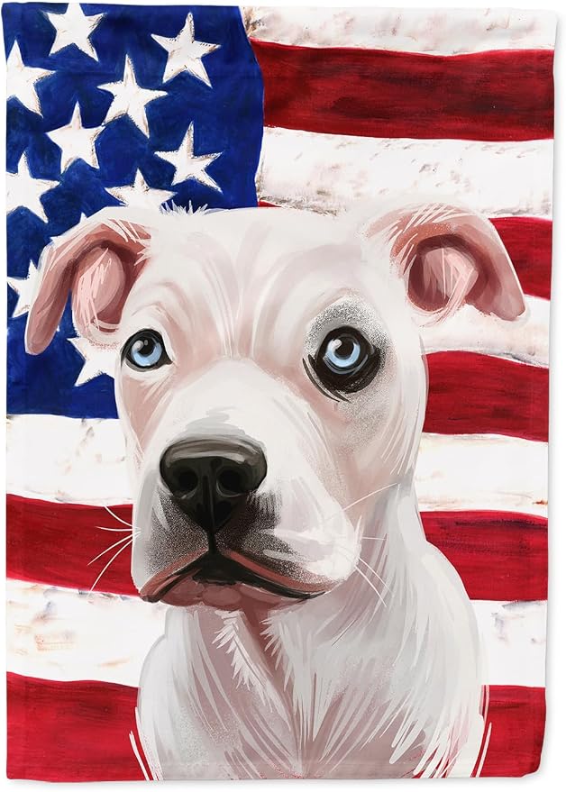 Caroline's Treasures CK6555CHF Guatemalan Dogo Dog American Flag House Flag Large Porch Sleeve Pole Decorative Outside Yard Banner Artwork Wall Hanging, Polyester, House Size, Multicolor