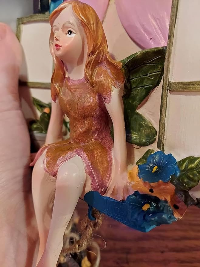Fairy Angel Statue Garden Tree Decoration Resin Angel Figurine Wall Hanging Decor Outdoor Garden Decor for Lawn Yard Patio Windowsill Garden Gifts | Fairy Garden Accessories Angle Tree Hugger Wall Tree Sculpture Elf Figurine Gift for Women Birthday Tha...