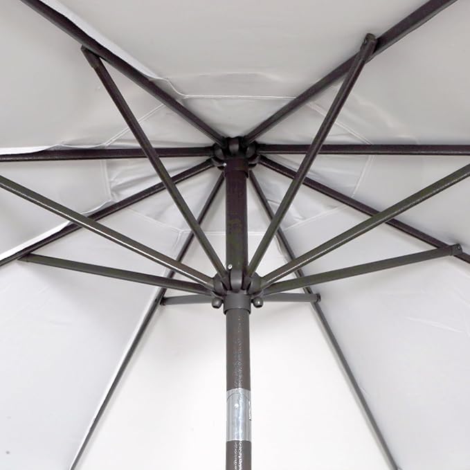 Blissun 9' Outdoor Patio Umbrella, Outdoor Table Umbrella, Yard Umbrella, Market Umbrella with 8 Sturdy Ribs, Push Button Tilt and Crank