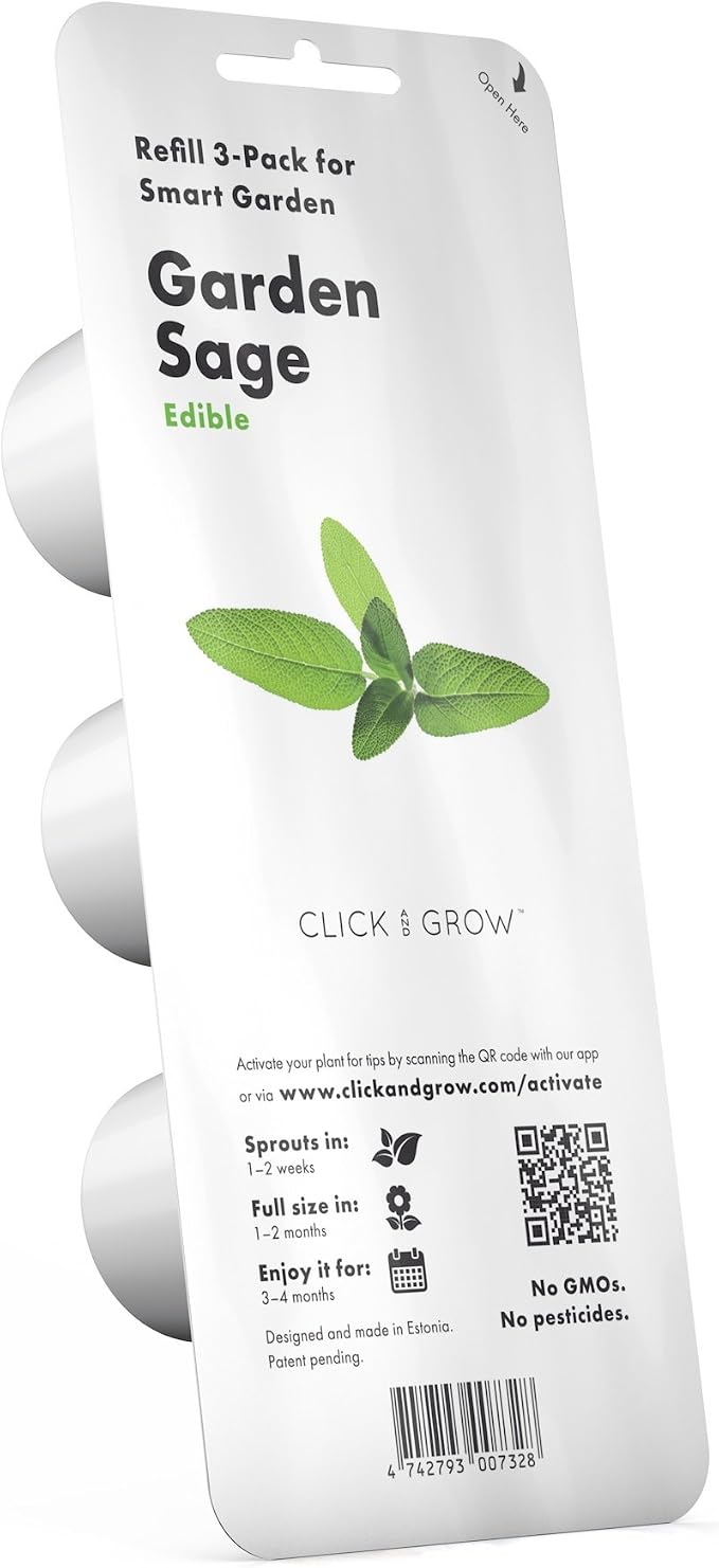 Click and Grow Smart Garden Garden Sage Plant Pods, 3-Pack