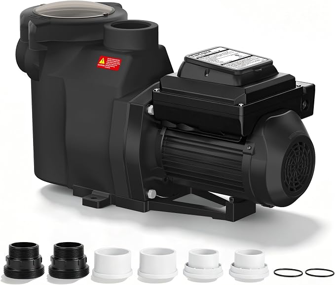 Variable Speed Pool Pump 1.5HP, Inground Pool Pump | with CEC Certified & ETL, Energy Efficient, Ultra Quiet, Built-in Timer, High Flow, Self-Priming, 230V, 1-Year Warranty