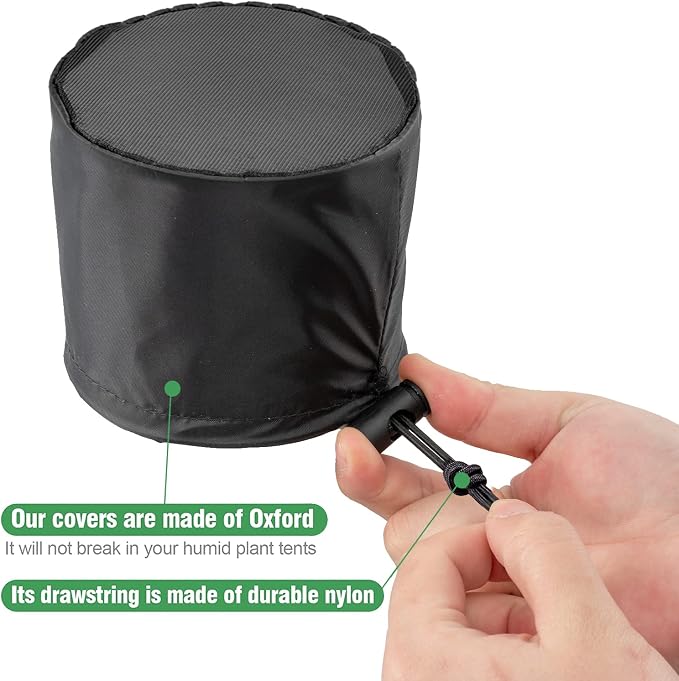 Biggun 2 Pcs Grow Tents Vent Cover, Easy to Install | 4" Dustproof Duct Filter Vent Covers with Elastic Band and Fixed Buckle, for Plant Grow Tent Accessories