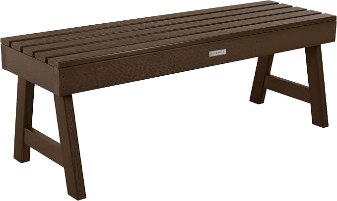 highwood Weatherly Backless Bench, 4-Feet, Weathered Acorn