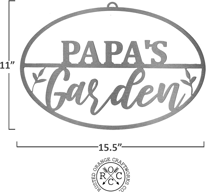 Garden Oval for Him (Papa's) -Garden Signs Decorative Outdoor -Yard gifts for men -Outdoor Signs -Gifts for gardeners men -fathers day yard plaque -Gardening Signs