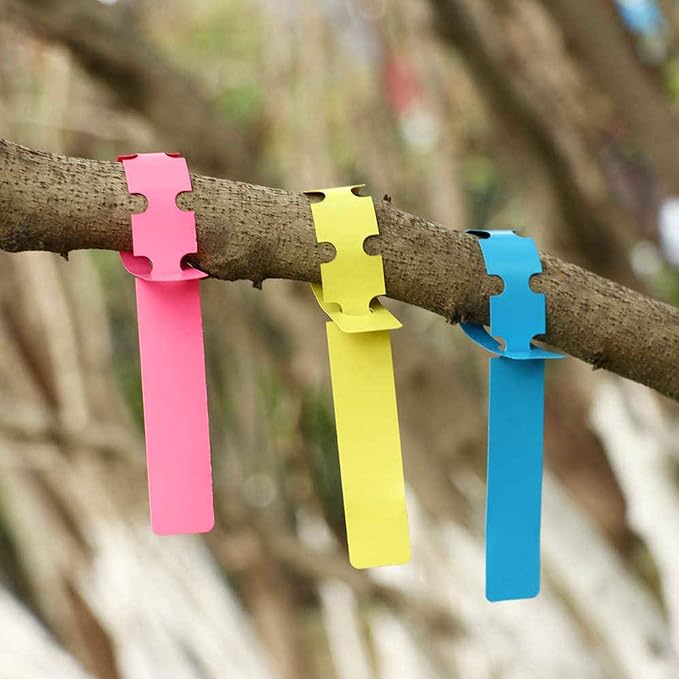 ZOENHOU 1200 PCS 6 Colors Plastic Plant Tags, Adjustable Wrap Around Plant Hanging Tree Tags Nursery Garden Labels, Plant Labels for Garden