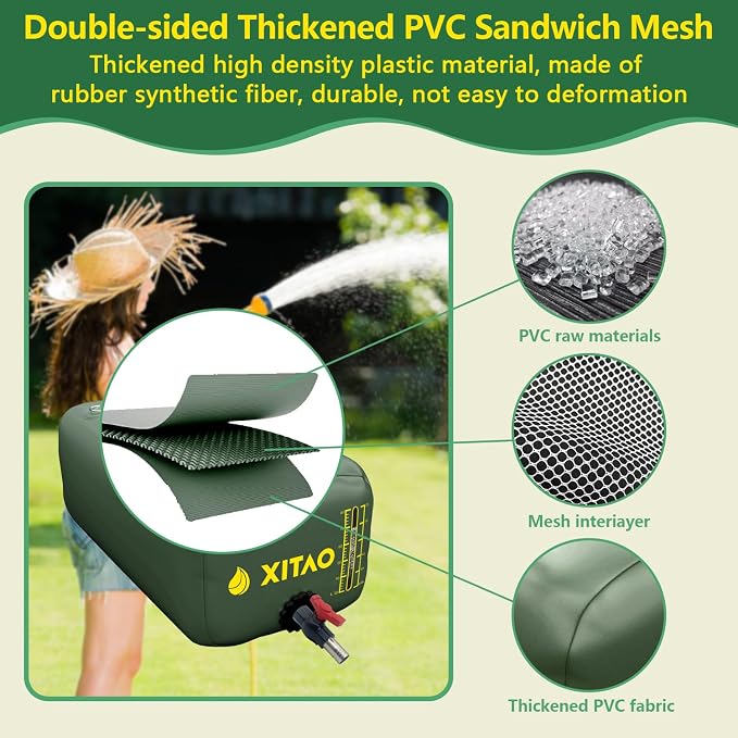 XITAO Water Bladder Storage Containers, Water Tank Foldable Portable Water Storage,Water Storage Bag Containers for RV, Camping, Garden, Irrigation, Drought Resistance, Firefighting