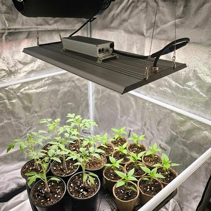 MA2000 LED Grow Lights for Seed Starting Vegetables Bloom, 200W Dimmable Daisy Chain, Grow Lights for Indoor Plants Full Spectrum for 2x4/4x4ft Coverage, Grow Tent, High Yield Cultivation