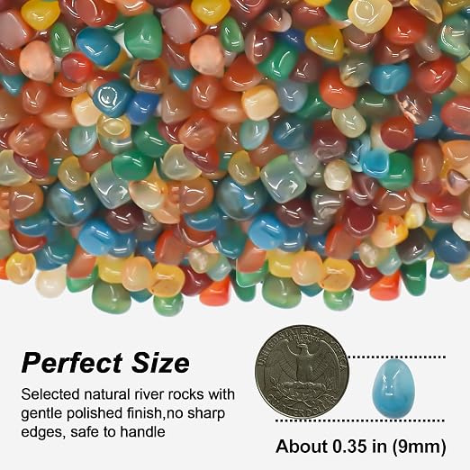 Fish Tank Gravel,Landscaping Pebbles, River Rocks,Decorative Ornamental Pebbles,Garden Landscaping Stones, DIY Smoothed Rocks for Potted Plant Resin Art Vase Fillers Aquarium Gravel Rocks (2 Pounds)