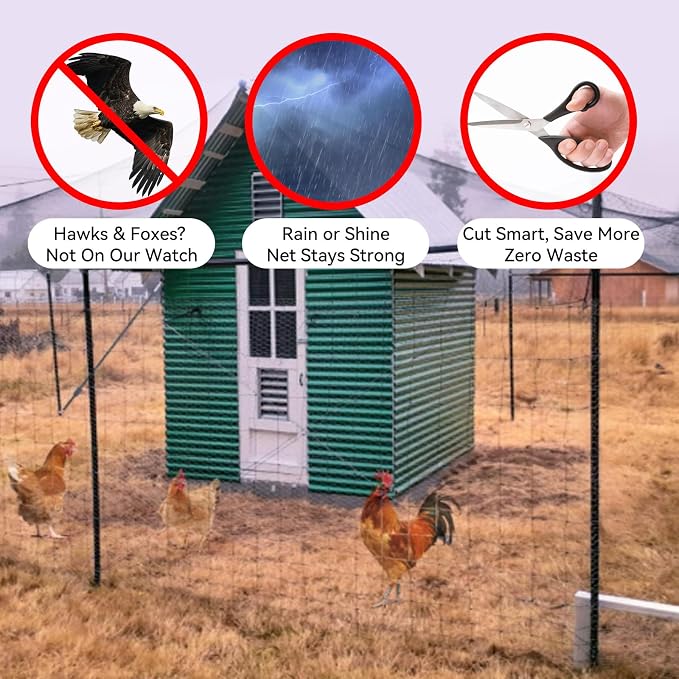 Bird Netting for Garden 15x15 Ft, 1/2 Inch Mesh Heavy Duty Garden Netting for Plants, Fruit Trees & Blueberries, UV Resistant Outdoor Protection Against Birds, Squirrels, Deer & Poultry