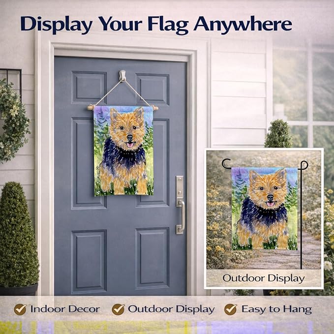 Caroline's Treasures SS8894GF Norwich Terrier Garden Flag Mailbox Flag Decorative Yard Flag Banner Outside Patio Artwork Yard Flower Beds, Garden Size, Multicolor