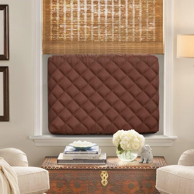 KylinLucky Indoor AC Cover for Window Unit 25 x 17 x 3.5 inches | Inside Air Conditioner Cover, Dust Protection, Brown