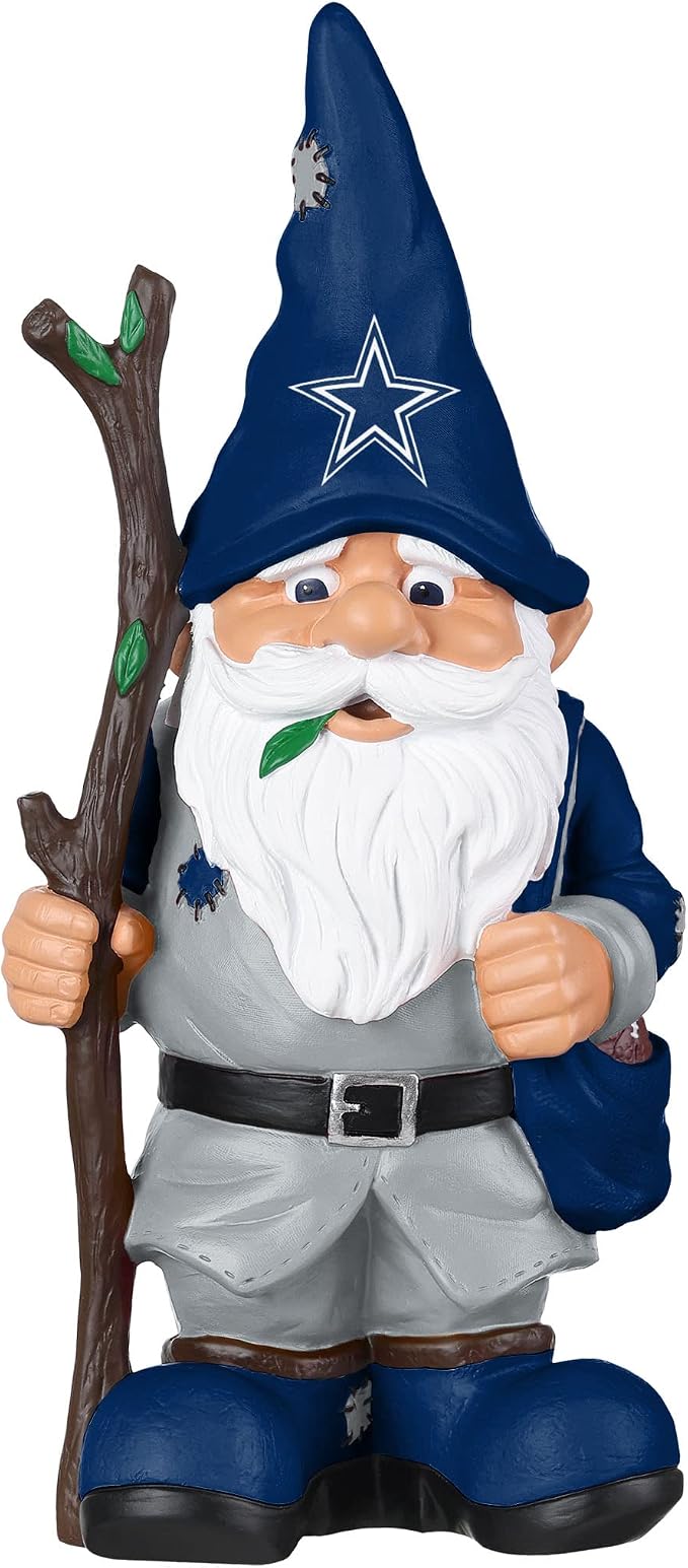 FOCO NFL Team Logo Holding Stick Garden Statue Outdoor Gnome