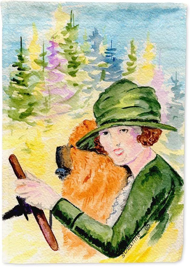 Caroline's Treasures SS8527GF Lady driving with her Chow Chow Garden Flag Mailbox Flag Decorative Yard Flag Banner Outside Patio Artwork Yard Flower Beds, Garden Size, Multicolor