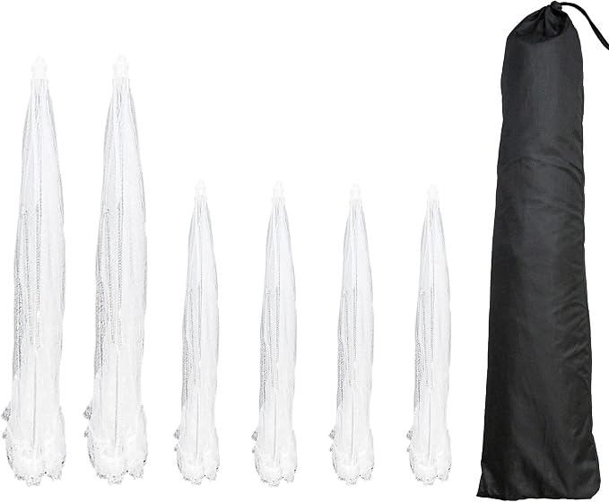 Simply Genius Mesh Food Covers for Outdoors - 2 Jumbo (39x24 in) & 4 Large (17x17 in), White Collapsible 6-Pack - Pop-Up Reusable Food Nets & Tents for Outdoor Serving & Picnics with Bug Protection