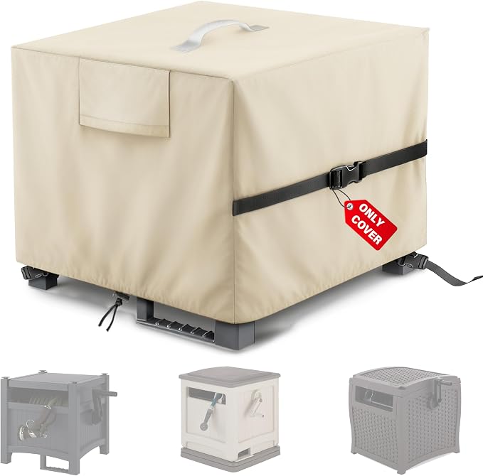 Hose Storage Box Cover – Weatherproof 420D Oxford Fabric, Universal Fit for Free-Standing Hose Reel & Storage Box, Protects Against Sun, Rain, Snow