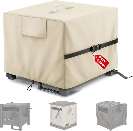 Hose Storage Box Cover – Weatherproof 420D Oxford Fabric, Universal Fit for Free-Standing Hose Reel & Storage Box, Protects Against Sun, Rain, Snow