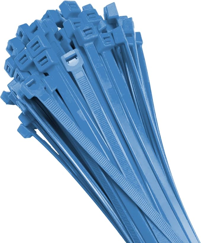 Electriduct 6" Nylon Cable Ties - 500 Pack of Self-Locking Zip Ties Color: Fluorescent Blue