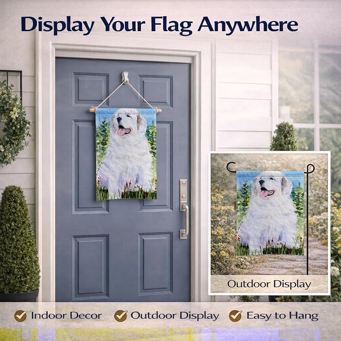 Caroline's Treasures SS8866GF Great Pyrenees Garden Flag Mailbox Flag Decorative Yard Flag Banner Outside Patio Artwork Yard Flower Beds, Garden Size, Multicolor