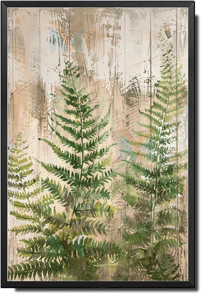 Metal Sign Tin Sign Vintage Wall Art Rustic Elegance Fern Tin Sign for Easy Installation Durable Aluminum and Weather Resistant Design Vintage Decor for Restaurant 12×16 Inches with Metal Frame