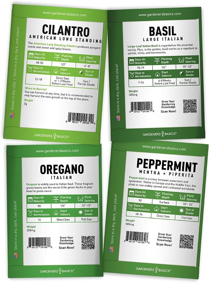 8 Herb Seed Starter Kit – Grow a Variety of Fresh Culinary Herbs – Non-GMO Heirloom Seeds, Complete Indoor & Outdoor Grow Kit, Perfect for Home Gardens & Cooking