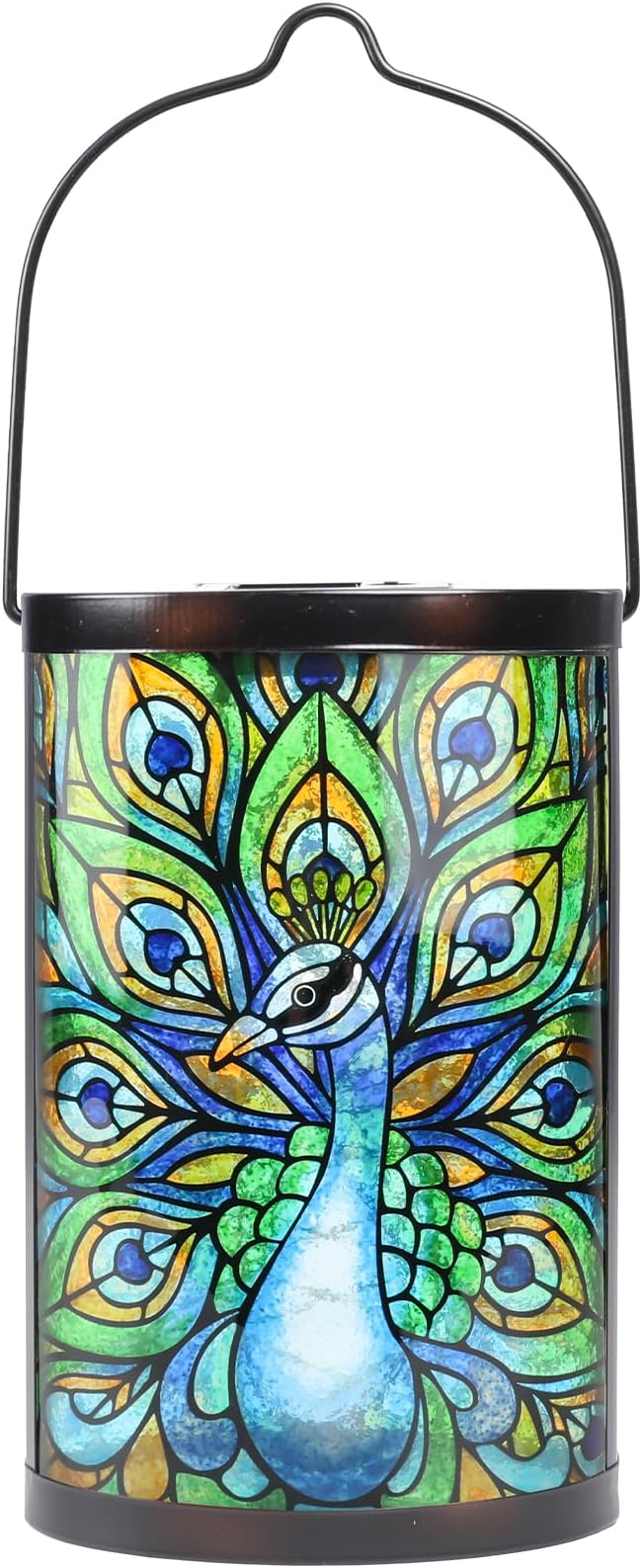 Hanging Solar Lantern Outdoor Waterproof LED Solar Lights Peacock Decorative Solar Lanterns Tabletop Lamp for Outdoor Patio Garden Yard Decor