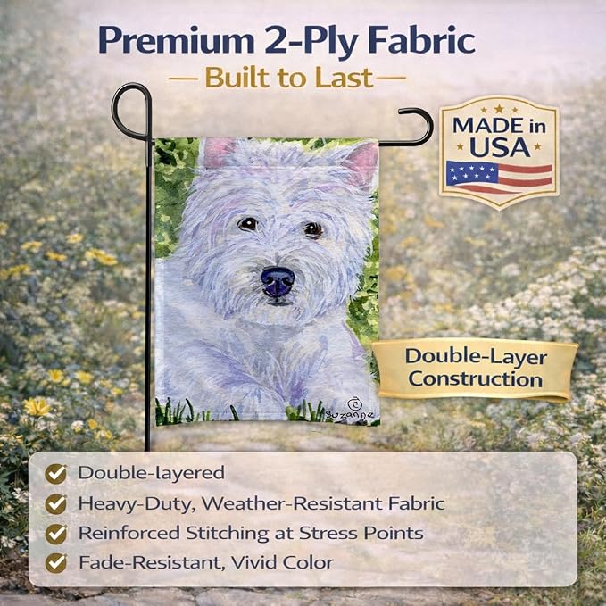 Caroline's Treasures SS8835GF Westie Garden Flag Mailbox Flag Decorative Yard Flag Banner Outside Patio Artwork Yard Flower Beds, Garden Size, Multicolor