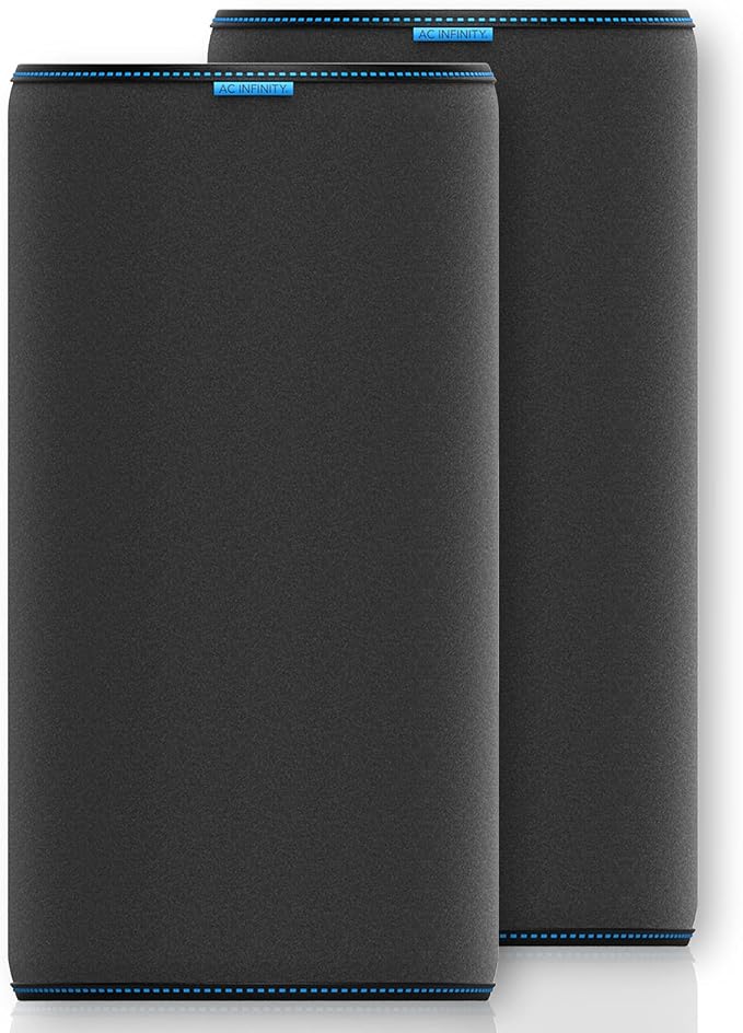 AC Infinity Pre-Filter Cloth 10”, Replacement Inline Filter Sleeve 2-Pack. | Fits 10” Carbon Filters for Odor Control in Grow Tents, Indoor Gardening, Hydroponics