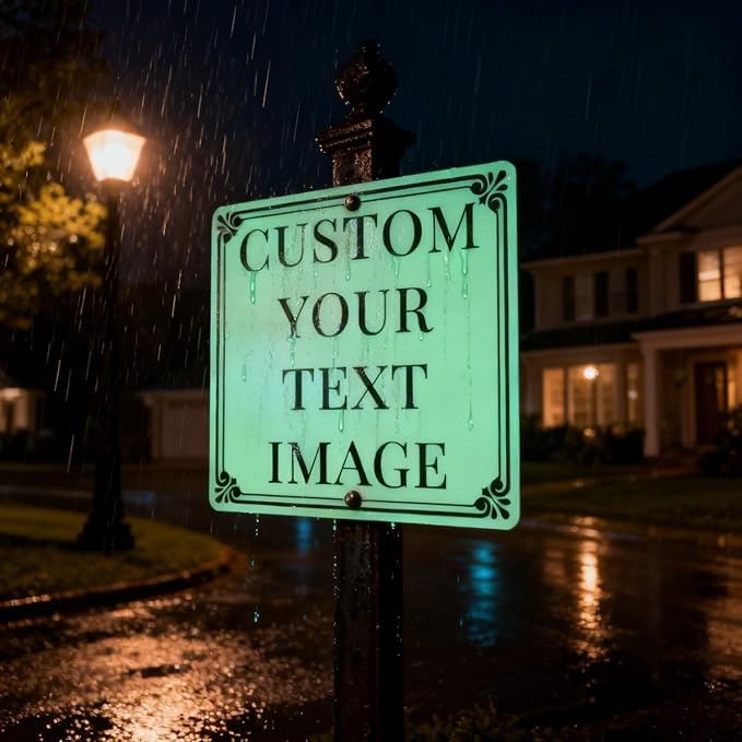 Custom Metal Sign, 8x8 inch Aluminum Outdoor Sign, Reflective Option Single/Double Sided, Rust-Free Weatherproof Fade Resistant