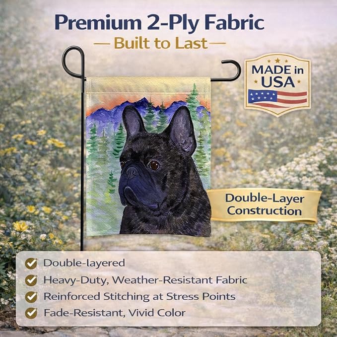 Caroline's Treasures SS8257GF French Bulldog Garden Flag Mailbox Flag Decorative Yard Flag Banner Outside Patio Artwork Yard Flower Beds, Garden Size, Multicolor