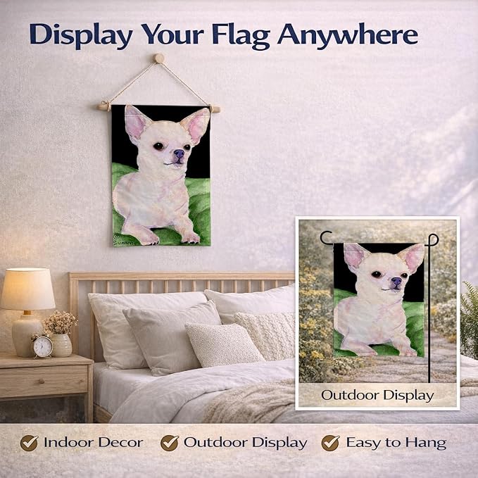 Caroline's Treasures SS8789GF Chihuahua Garden Flag Mailbox Flag Decorative Yard Flag Banner Outside Patio Artwork Yard Flower Beds, Garden Size, Multicolor