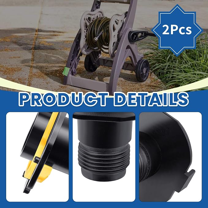 2Pcs Hose Reel Connector with Yellow Retainer Clip Part Compatible with S-uncast Model Hose Reels (2)