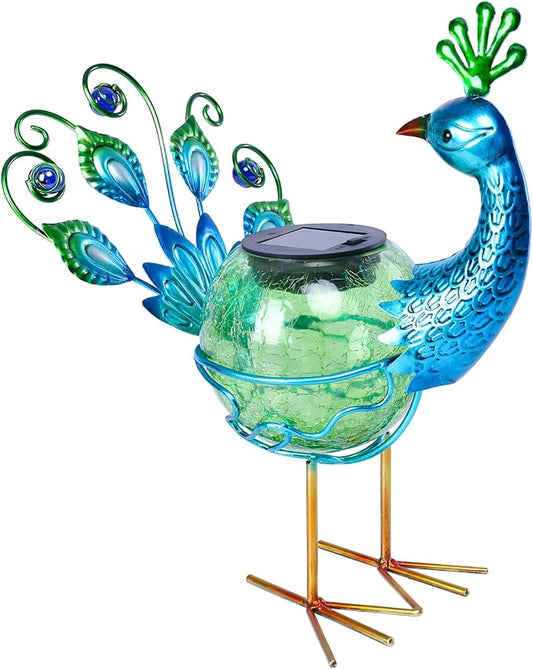 Solar Lantern Outdoor Decorative Waterproof LED Solar Lights Peacock Tabletop Lamp for Outdoor Patio Garden or Housewarming, Mother's Day Gifts