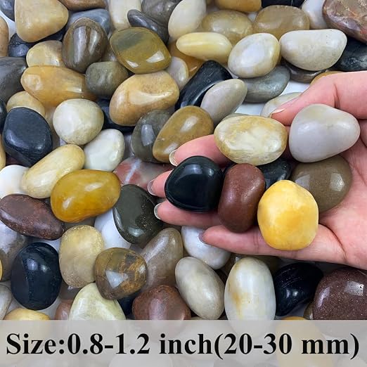 FANTIAN 2 lbs Small Pebbles for Indoor Plants, 0.8-1.2 Inch Decorative River Rocks for Plants, Landscaping, Succulents Potted, Vase, Fish Tank, Stones for Planter and Outdoor Garden Rocks