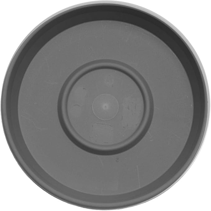 Bloem 10" Terra Round Plant Saucer, Lightweight UV-Resistant Resin Outdoor & Indoor Flower Pot Tray - Fits 10-inch Planter Pots, Charcoal Gray