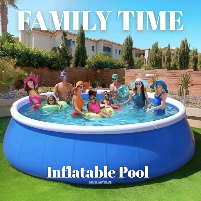 12FT Inflatable Swimming Pool for Adults & Kids – Large Family Above Ground Pool for Backyard, Easy Setup Outdoor Garden Pool for Summer Water Fun & Relaxation